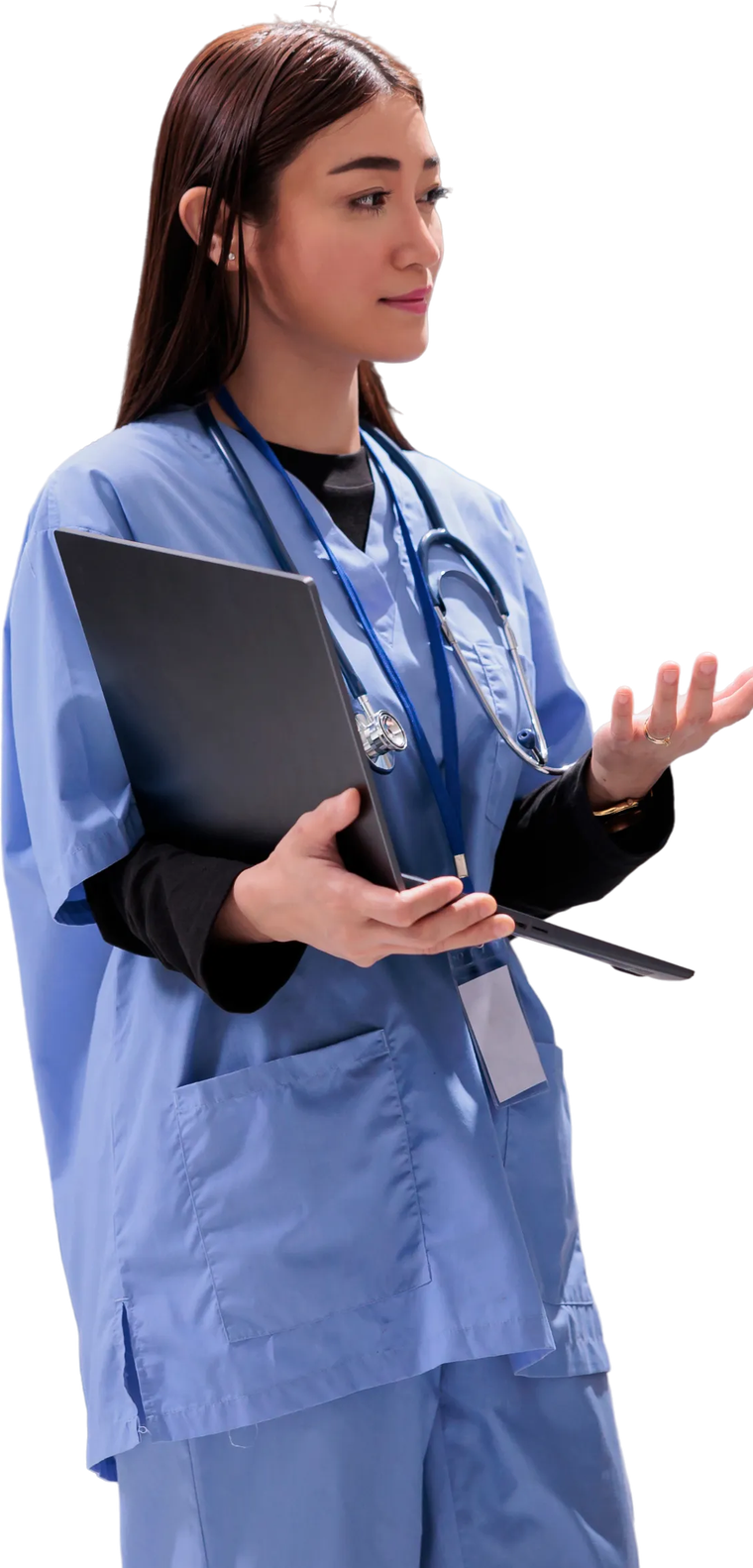 A healthcare business owner reviewing funding options